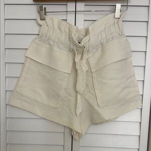 Zara White Cargo Shorts Versatile Cotton Blend